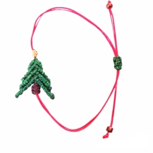 Christmas tree macrame bracelet λαμπερό βραχιολι χειρός - μακραμέ, χριστουγεννιάτικα δώρα, φθηνά