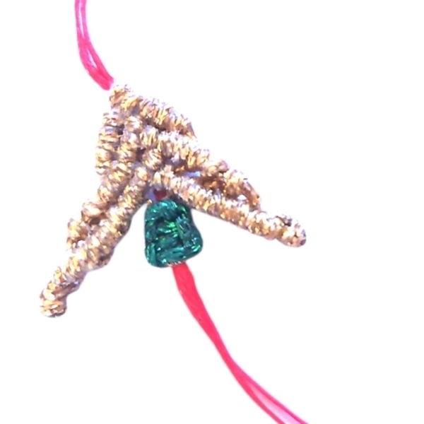 Christmas tree macrame bracelet λαμπερό βραχιολι χειρός - μακραμέ, χριστουγεννιάτικα δώρα, φθηνά - 4