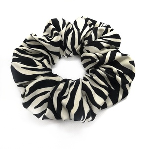 Zebra Satin Scrunchies -Black and White - λαστιχάκια μαλλιών