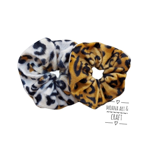 Scrunchie/ Λαστιχάκι μαλλιών animal print 'λεοπάρδαλη' - 1 τεμ. (large) - animal print, βελούδο, για τα μαλλιά, λαστιχάκια μαλλιών - 3