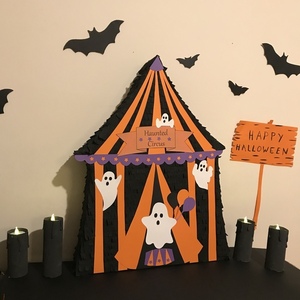 Πινιάτα στοιχειωμένο τσίρκο με φαντάσματα ύψος 50 εκ. - halloween, πινιάτες, πάρτυ γενεθλίων - 3