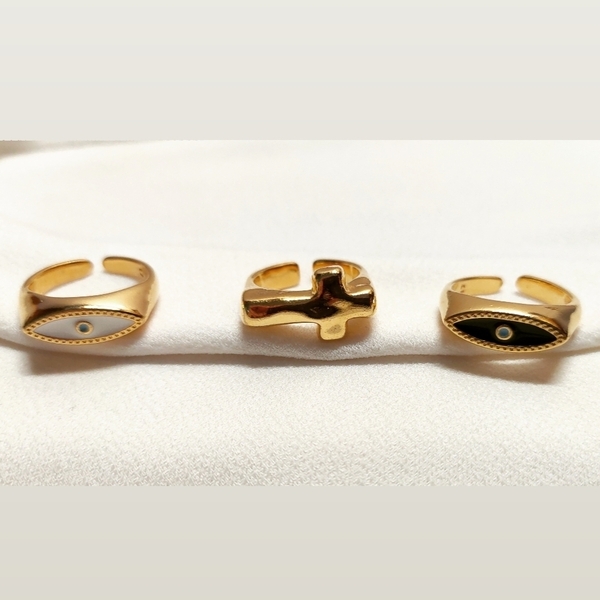 Δαχτυλίδι σε σχήμα σταυρού - chevalier, επιχρυσωμένα, σταυρός, αυξομειούμενα - 2