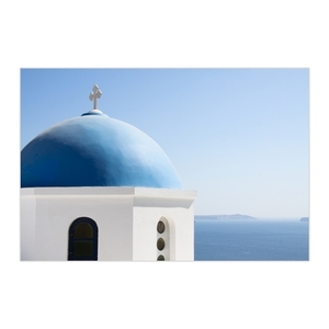 Κάδρο 50*35. Οία. Εκτύπωση σε καμβά βαμβακερό 100%. - πίνακες & κάδρα, καμβάς, minimal