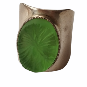 Χειροποίητο δαχτυλίδι από ασήμι 925 με πράσινη πέτρα - ασήμι 925, σταθερά, μεγάλα - 3