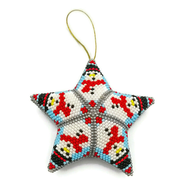 Χριστουγεννιάτικo Αστέρι από Γυάλινες Χάντρες 10x10εκ. - γυαλί, αστέρι, χριστουγεννιάτικα δώρα, στολίδια