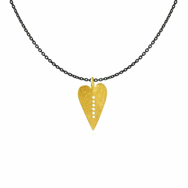 Κολιέ Καρδιά σε Ασήμι 925 - ασήμι, charms, επιχρυσωμένα, καρδιά, δώρα επετείου, δώρα για γυναίκες