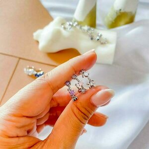Σκουλαρίκι Ear Cuff με Μπλε Ζιργκόν Beatrice Blue - ορείχαλκος, επάργυρα, μικρά, φθηνά - 3