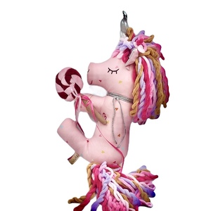 Μονόκερος Ροζ βαμβακερός , παιχνίδι και διακοσμητικό ,33cm ύψος ,κρατάει υφασμάτινο ζαχαρωτό - δώρα γενεθλίων, παιχνίδια, μονόκερος, λούτρινα