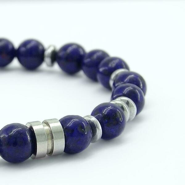 Lapis Lazuli Ανδρικό Βραχιόλι - βραχιόλια, δώρα για άντρες - 3