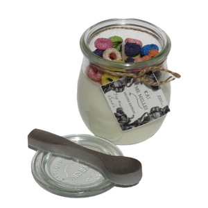 Κερί Σόγιας 220ml σχέδιο YogurtCereal σειρά DeluxeCandles Kaimemellei - χειροποίητα, αρωματικά κεριά, διακοσμητικά, αρωματικό χώρου, κερί σόγιας