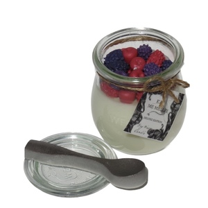 Κερί Σόγιας 220ml σχέδιο YogurtBerries σειρά DeluxeCandles Kaimemellei - χειροποίητα, αρωματικά κεριά, διακοσμητικά, αρωματικό χώρου, κερί σόγιας