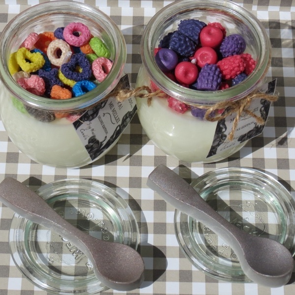 Κερί Σόγιας 220ml σχέδιο YogurtBerries σειρά DeluxeCandles Kaimemellei - χειροποίητα, αρωματικά κεριά, διακοσμητικά, αρωματικό χώρου, κερί σόγιας - 4