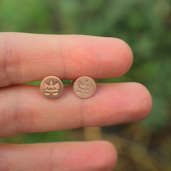Μονόκερος σκουλαρίκια ασήμι 925 - ασήμι, καρφωτά, μικρά, καρφάκι - 4