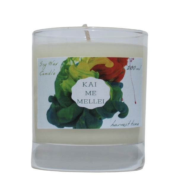 Χειροποίητο Κερί Σόγιας 200ml σειρά HarvestTime Kaimemellei - αρωματικά κεριά, διακοσμητικά, κεριά, αρωματικό χώρου, κερί σόγιας - 2