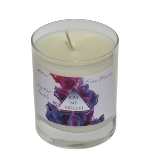 Χειροποίητο Κερί Σόγιας 250ml σειρά FlowerBlossom Kaimemellei - αρωματικά κεριά, κεριά, κερί σόγιας, αρωματικό χώρου, διακοσμητικά