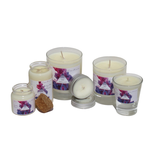 Χειροποίητο Κερί Σόγιας 100ml φελλό σειρά FlowerBlossom Kaimemellei - αρωματικά κεριά, διακοσμητικά, κεριά, αρωματικό χώρου, κερί σόγιας - 3