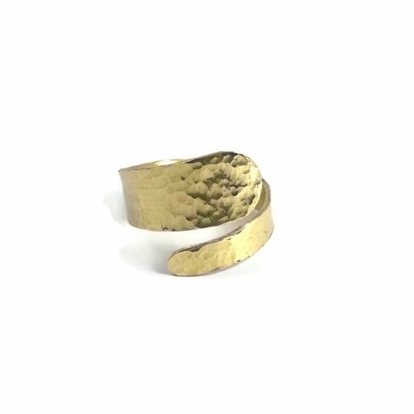Αθηνά - Επίχρυσο σφυρήλατο δακτυλίδι - επιχρυσωμένα, επάργυρα, σφυρήλατο, αυξομειούμενα