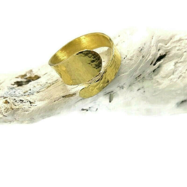 Αθηνά - Επίχρυσο σφυρήλατο δακτυλίδι - επιχρυσωμένα, επάργυρα, σφυρήλατο, αυξομειούμενα - 2