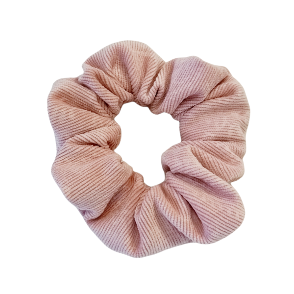 Λαστιχάκι μαλλιών κοτλέ ροζ με λαχούρια - ύφασμα, χειροποίητα, μοδάτο, λαστιχάκια μαλλιών