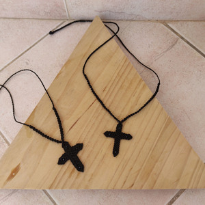 Κολιέ Σταυρός Μακραμέ _Macrame Cross Necklace - ιδιαίτερο, μακραμέ, δώρα για άντρες, σταυροί, ανδρικά κολιέ - 5