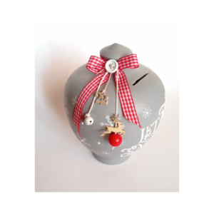 Κουμπαράς πήλινος Χριστουγεννιάτικος 53*23εκ.υψος - αγάπη, κουμπαράδες, διακοσμητικά, χριστουγεννιάτικα δώρα, δώρο για τη γιαγιά - 2