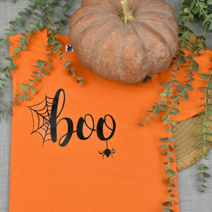 Πορτοκαλί κοντομάνικο μπλουζάκι Hallowee, 2-10ετών - halloween, παιδικά ρούχα