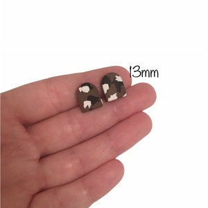 Καρφωτά μικρά σκουλαρίκια από πολυμερικό πηλό - πηλός, μικρά, φθηνά - 4