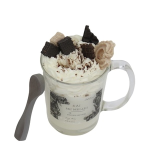 Κερί Σόγιας 310ml σχέδιο MilkshakeChocoVanilla σειρά DeluxeCandles Kaimemellei - χειροποίητα, αρωματικά κεριά, διακοσμητικά, αρωματικό χώρου, κερί σόγιας