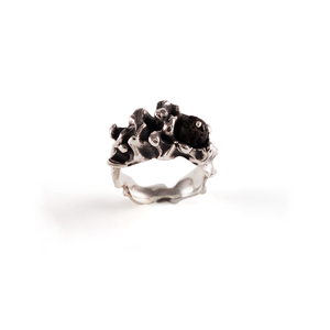 Ασημένιο δαχτυλίδι με Λάβα - ασήμι, ημιπολύτιμες πέτρες, δαχτυλίδι, σταθερά - 4