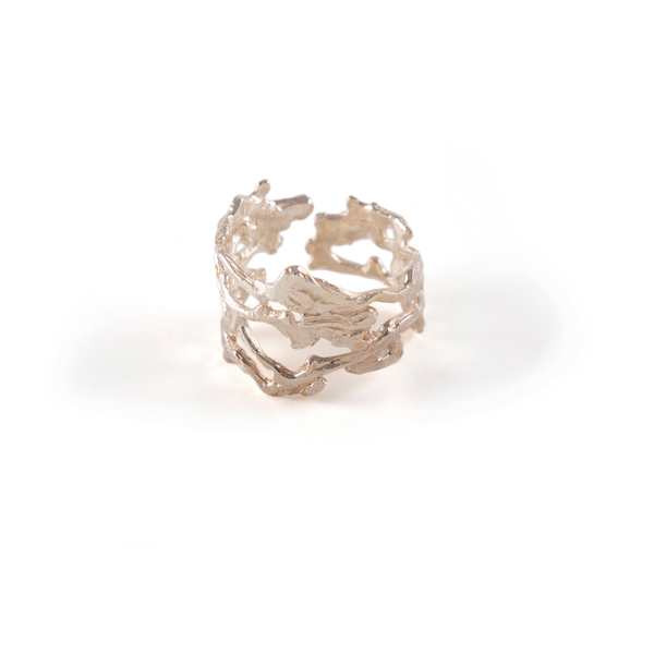 Ασημένιο δαχτυλίδι ανοιχτό Αιθέρας - ασήμι, boho, μεγάλα, αυξομειούμενα - 2