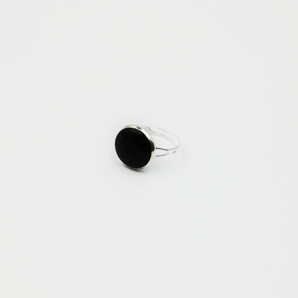 Δαχτυλίδι με μαύρη πέτρα απο υγρό γυαλί - γυαλί, αυξομειούμενα, φθηνά
