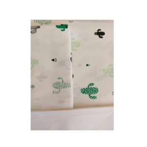 Βαμβακερό σετ σεντόνια με μαξιλαροθήκη σε λευκό χρώμα με σχέδιο κάκτους Διαστάσεις 1,15 x 1,70 - κορίτσι, αγόρι, κάκτος