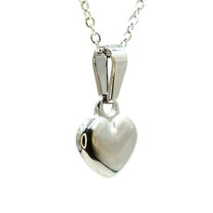 Κολιέ Καρδιά Ατσάλινη χρώμα Ασημί μετάλλου με Αλυσίδα 45εκ Nikolas Jewelry - charms, καρδιά, ατσάλι, φθηνά, κοντά