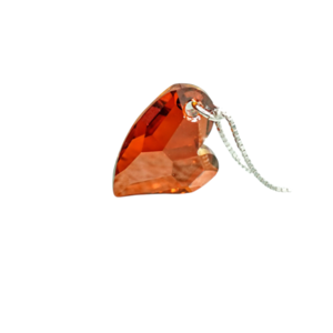 Κολιέ Καρδιά Magma Γυναικείο με Κρύσταλλο Swarovski, δεμένο με Ασημένια Αλυσίδα Βενετσιάνα Τετράγωνη 45εκ Nikolas Jewelry - charms, ασήμι 925, καρδιά, κοντά - 3