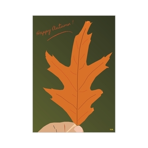 ArtPrint | Φθινοπωρινή Ευχετήρια Κάρτα | Καλό Φθινόπωρο | 12*17 ψηφιακό αρχείο - φύλλο, φθινόπωρο, κάρτα ευχών, κάρτες