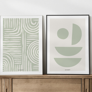 σετ 2 abstract artprints σε παστελ mint χρωματισμούς | 21x30cm | words & shapes - δώρο, διακόσμηση, αφίσες, abstract - 2