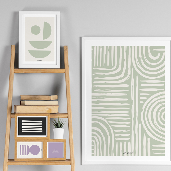 σετ 2 abstract artprints σε παστελ mint χρωματισμούς | 21x30cm | words & shapes - δώρο, διακόσμηση, αφίσες - 3