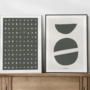 σετ 2 abstract artprints σε παστελ πράσινους χρωματισμούς | 21x30cm | words & shapes - δώρο, διακόσμηση, αφίσες, abstract - 2