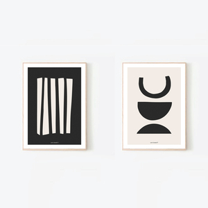 2 σετ αφισάκια σε μαυρόασπρους χρωματισμούς| 21x30cm | words & shapes - δώρο, διακόσμηση, αφίσες, abstract