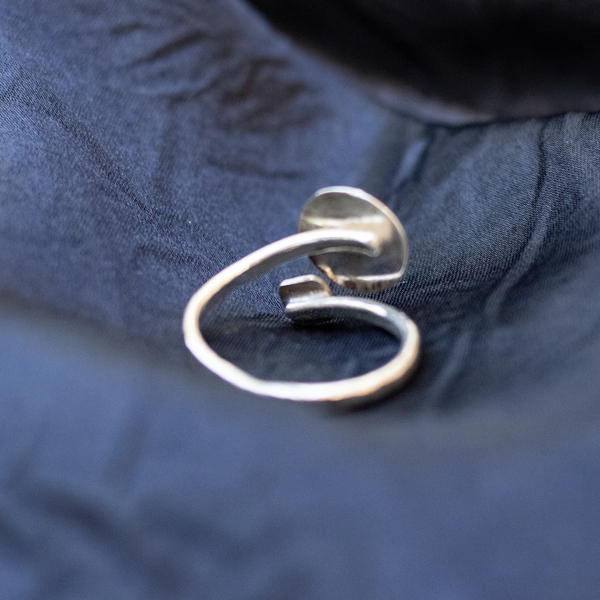 Ανοιχτό δαχτυλίδι από ασήμι- πανσέληνος - ασήμι, φεγγάρι, γεωμετρικά σχέδια, αυξομειούμενα - 5