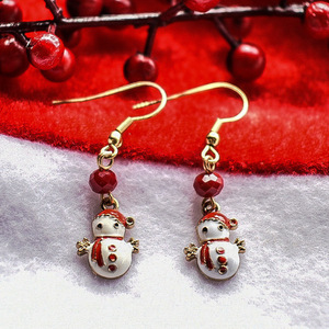 Χριστουγεννιάτικα σκουλαρίκια χιονάνθρωπος - μικρά, κρεμαστά, γάντζος, χιονάνθρωπος, χριστουγεννιάτικα δώρα - 2