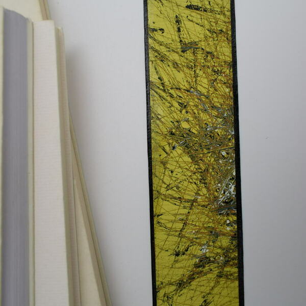 Σελιδοδείκτης χειροποίητος με κίτρινο ακρυλικό χρώμα σε χαρτί - ζωγραφισμένα στο χέρι, χειροποίητα, σελιδοδείκτες - 4