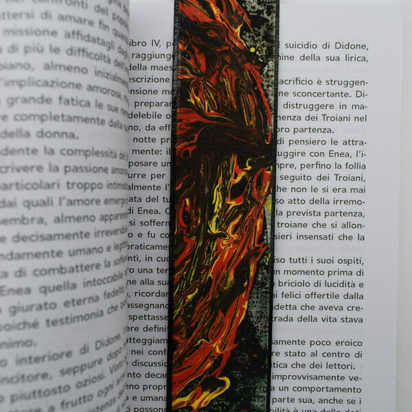 Σελιδοδείκτης χειροποίητος με κόκκινο και μαύρο χρώμα - ζωγραφισμένα στο χέρι, χειροποίητα, σελιδοδείκτες - 5