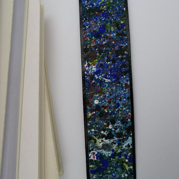 Σελιδοδείκτης πολύχρωμος με σταγόνες ακρυλικού χρώματος σε χαρτί - ζωγραφισμένα στο χέρι, χειροποίητα, σελιδοδείκτες - 4