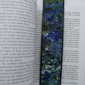 Σελιδοδείκτης πολύχρωμος με σταγόνες ακρυλικού χρώματος σε χαρτί - ζωγραφισμένα στο χέρι, χειροποίητα, σελιδοδείκτες - 5