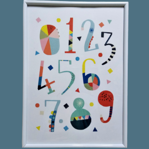 Παιδικό κάδρο διακοσμητικό- εκπαιδευτικό με αριθμούς σε έντονα χρώματα ( 22χ 31 εκ. ) - πίνακες & κάδρα, κορίτσι, αγόρι, δώρο, παιδικά κάδρα - 2