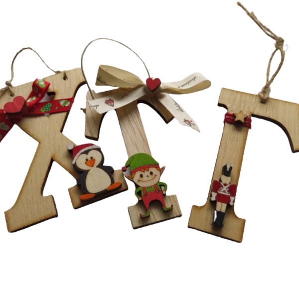 Χριστουγεννιάτικο προσωποποιημένο στολίδι μονόγραμμα 10 εκατοστά - όνομα - μονόγραμμα, personalised, στολίδι δέντρου, στολίδια, προσωποποιημένα - 2