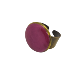 Vintage δαχτυλίδι ρυθμιζόμενο με γέμισμα από πολυμερικο πηλο σε φουξια χρώμα - πηλός, μεγάλα, αυξομειούμενα - 2