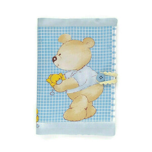 Θήκη βιβλιαρίου υγείας για αγόρι με αρκουδάκι γαλάζιο15,5×22. - αγόρι, δώρα για βάπτιση, αρκουδάκι, θήκες βιβλιαρίου, δώρο γέννησης