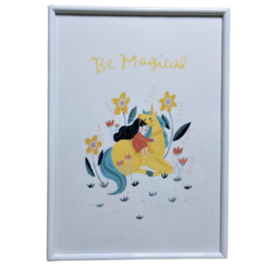 Παιδικό κάδρο ¨be magical ¨κοριτσάκι με μονόκερο ( 22χ 31 εκ. ) για κοριτσάκι - πίνακες & κάδρα, κορίτσι, δώρο, δώρα για παιδιά, μονόκερος, παιδικά κάδρα - 3